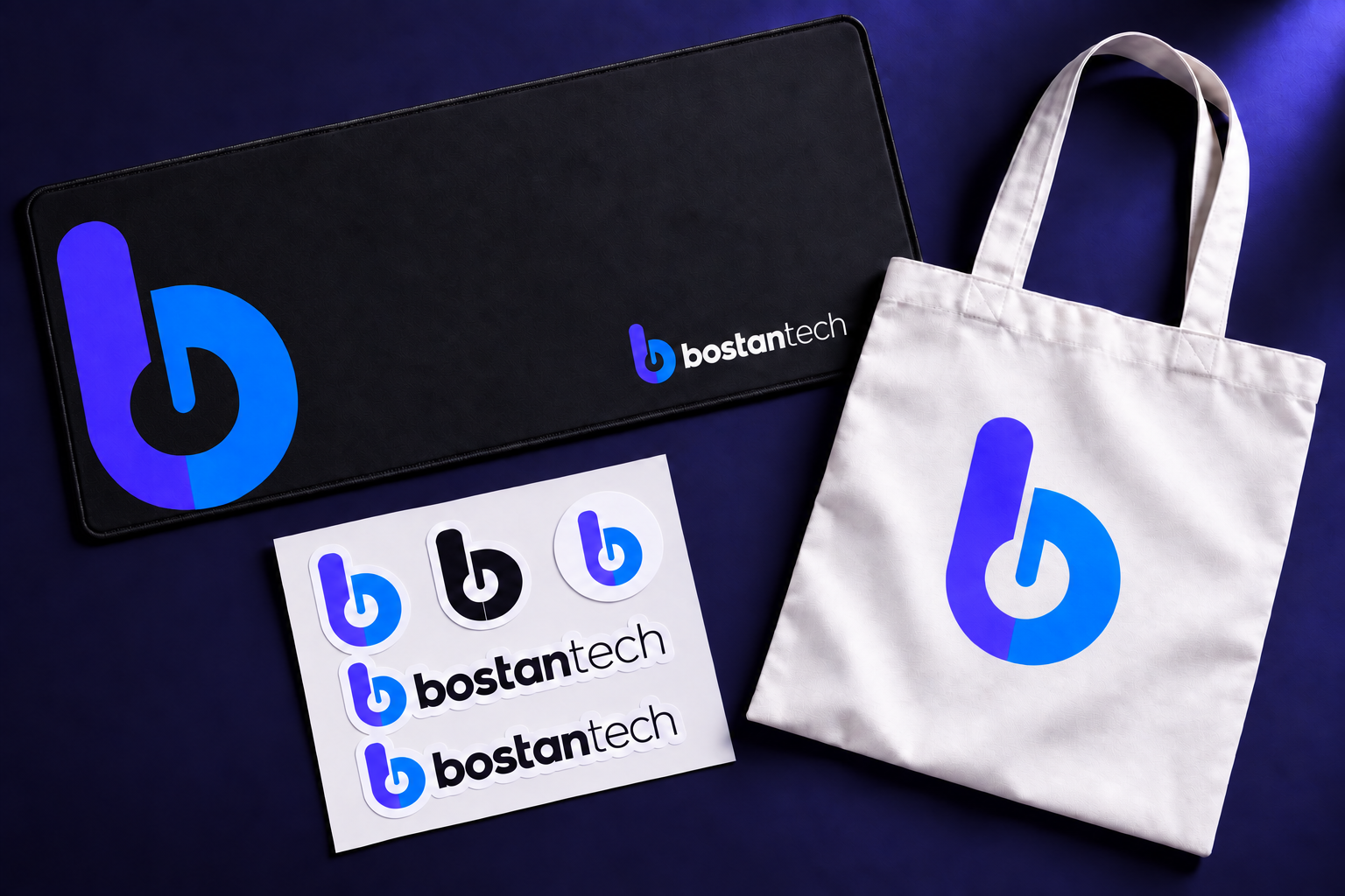 BostanTech: Коврик · шоппер · стикерпак, выбранный сине-фиолетовый знак b